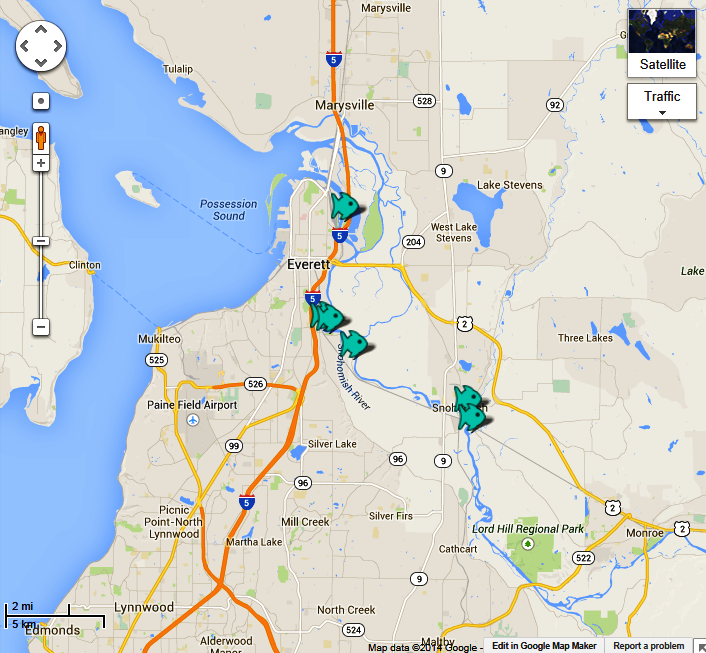 Snohomish River Fishing Access Fishing Reports Maps