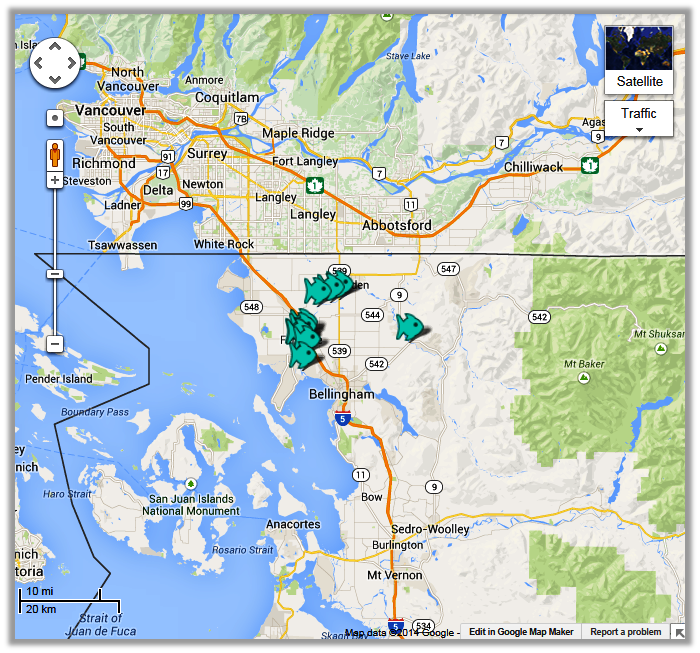 Nooksack River Map - The Lunkers Guide