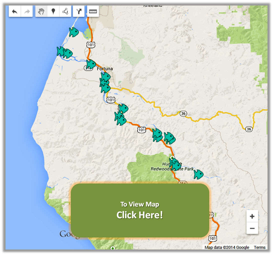 Eel River Fishing Map Eel River Fishing Map - The Lunkers Guide